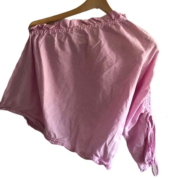 Walter Baker Megan striped rushed one shoulder top - Picture 5 of 8